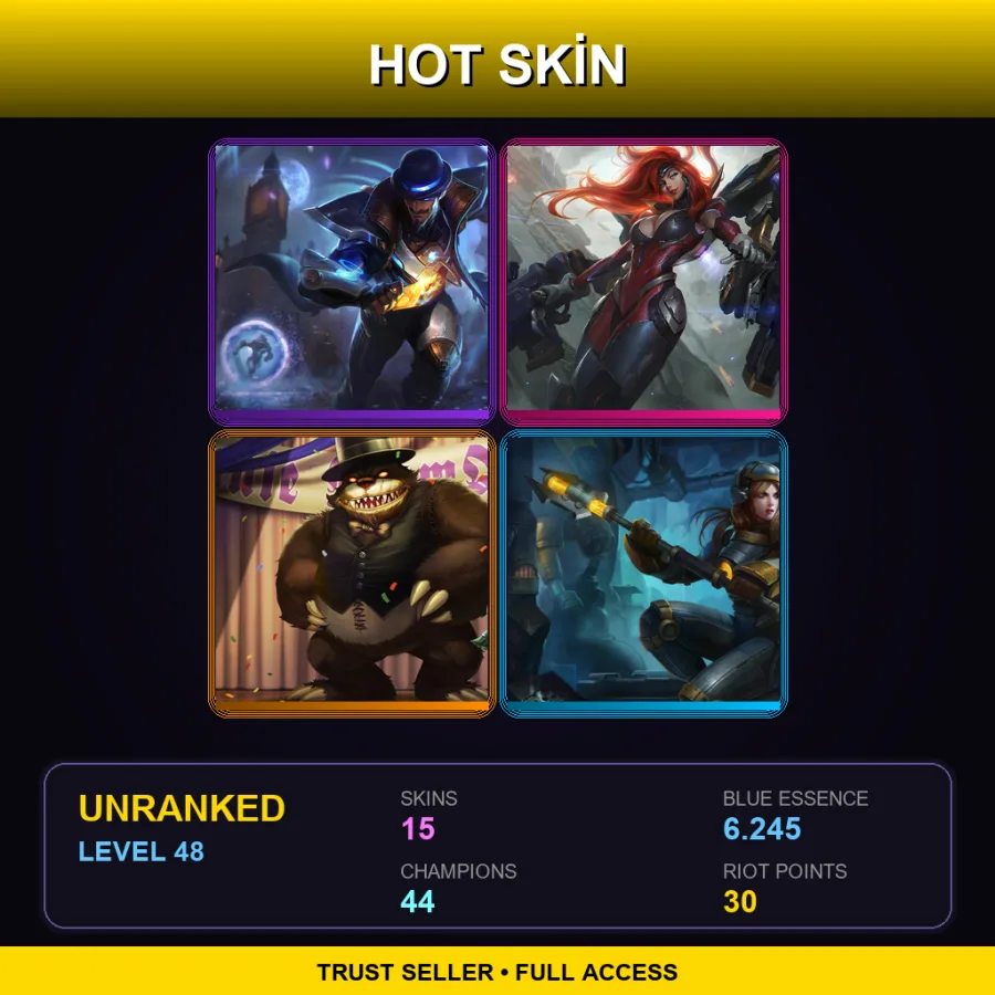 LAS | Lv48 | Unranked | 15 Skin | 44 Champ