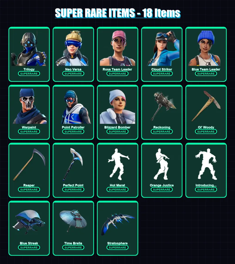 [PS4/PS5/XBOX/PC] | Trilogy | Neo Versa | Rose Team Leader | 145 skin | Lv1864 — Fortnite account