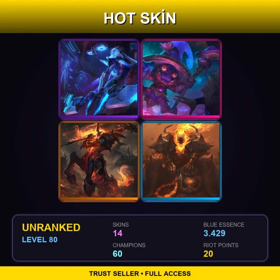EUNE | Lv80 | Unranked | 14 Skin | 60 Champ