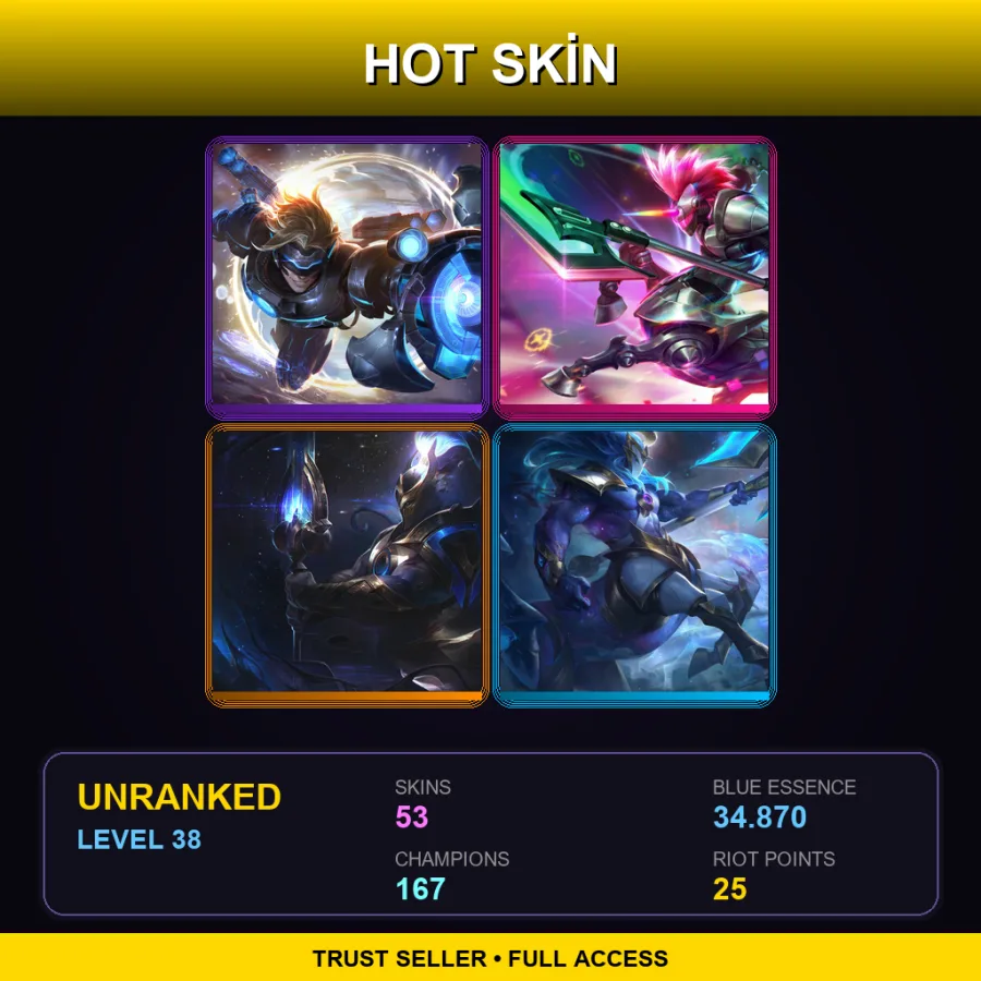 TW | Lv38 | Unranked | 53 Skin | 167 Champ