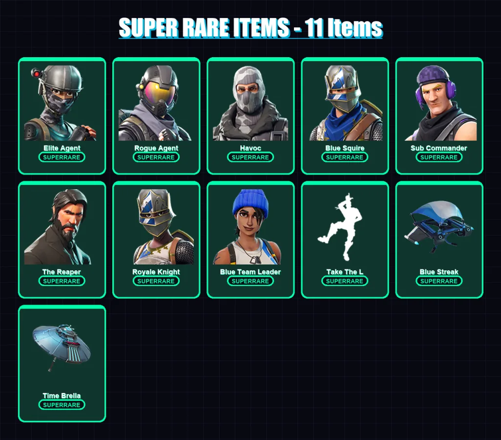 [PC/XBOX/PSN] | Elite Agent | Rogue Agent | Havoc | Blue Squire | Sub Commander | 14 skin | 9 pickaxe | 13 emote | 12 glider | Lv137