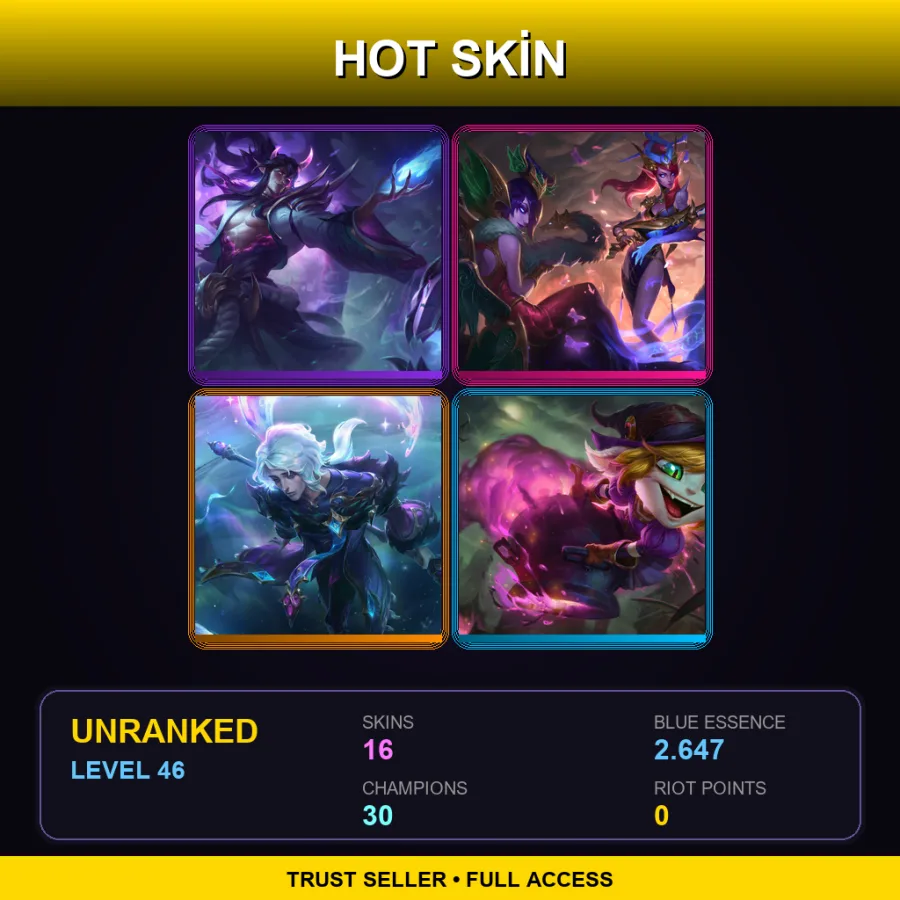 LAS | Lv46 | Unranked | 16 Skin | 30 Champ