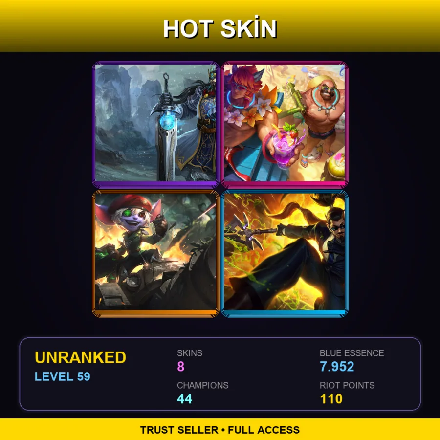 LAS | Lv59 | Unranked | 8 Skin | 44 Champ