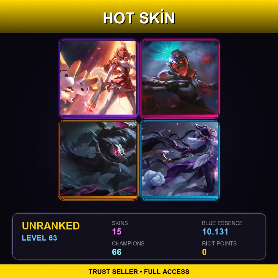 LAS | Lv63 | Unranked | 15 Skin | 66 Champ — Old God Warwick