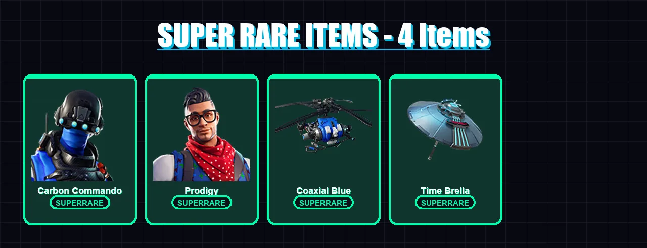 [PS4/PS5/XBOX/PC] | Carbon Commando | Prodigy | Blackheart | Hybrid | Oblivion | 20 skin | 15 pickaxe | 18 emote | 16 glider | Lv169