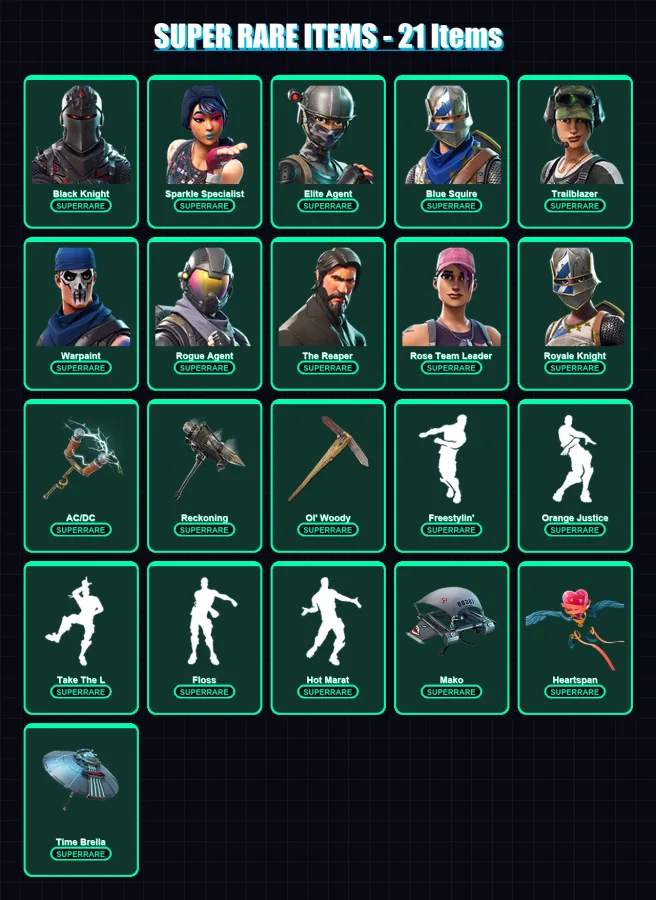 [PC/PSN] | Black Knight | Sparkle Specialist | Elite Agent | Blue Squire | Trailblazer | 90 skin | 102 pickaxe | 94 emote | 101 glider | Lv1496