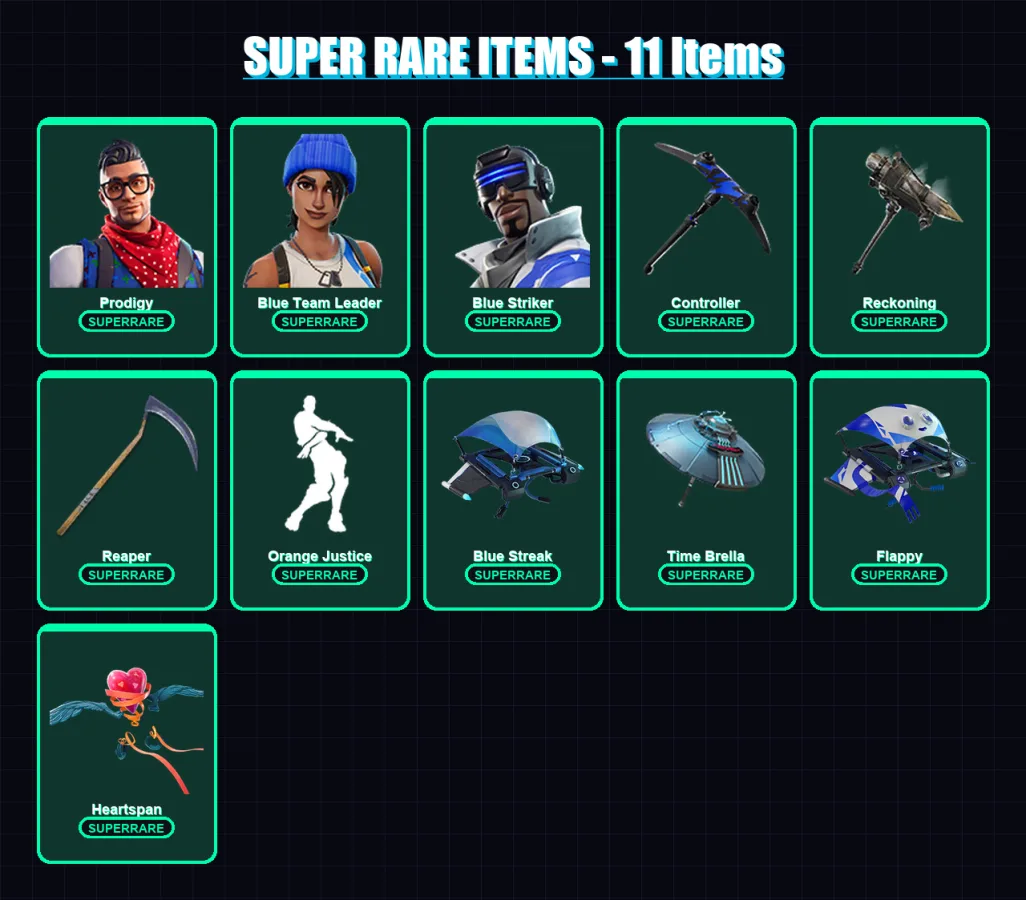 [PC/XBOX] | Prodigy | Blue Team Leader | Blue Striker | Kado Thorne | Zenith | 129 skin | 145 pickaxe | 117 emote | 122 glider | Lv1945