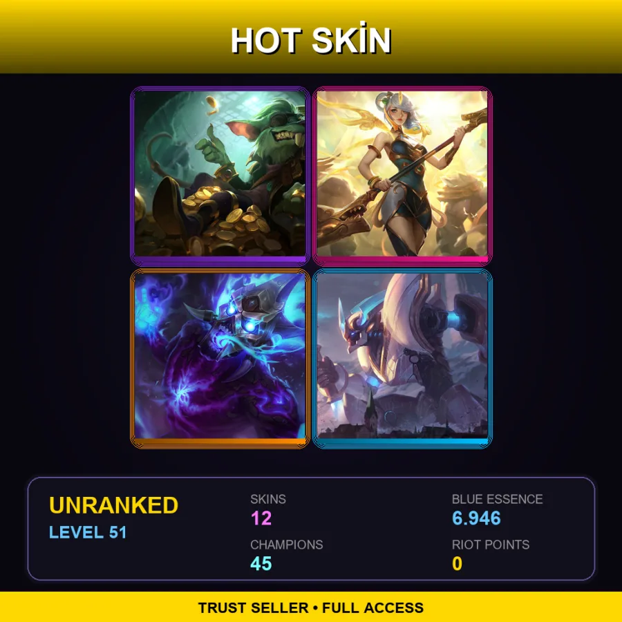 LAN | Lv51 | Unranked | 12 Skin | 45 Champ — Gatekeeper Galio