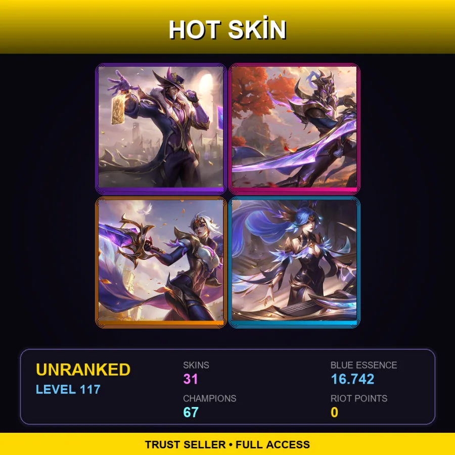 EUW | Lv117 | Unranked | 31 Skin | 67 Champ