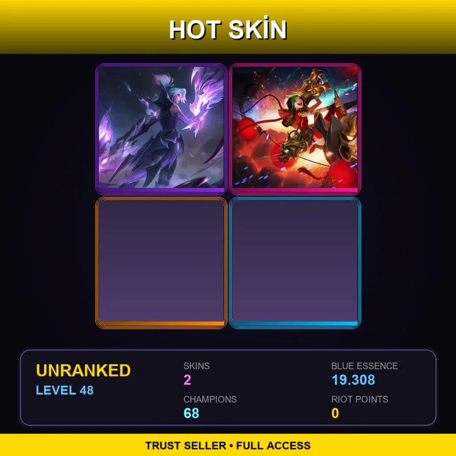 VN | Lv48 | Unranked | 2 Skin | 68 Champ — LoL account