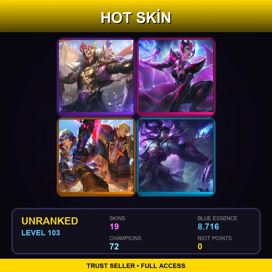 LAS | Lv103 | Unranked | 19 Skin | 72 Champ with Illaoi