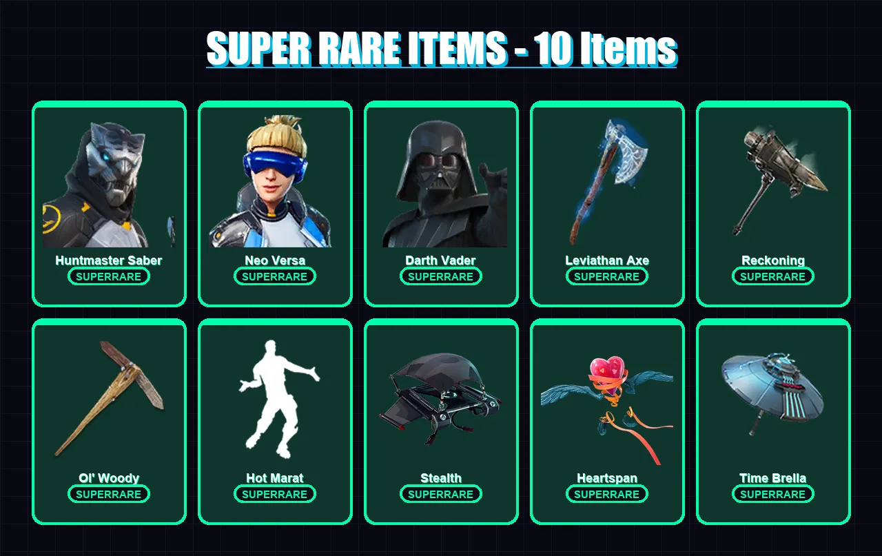 [PC/XBOX/PSN] | Huntmaster Saber | Neo Versa | Darth Vader | Frozen Red Knight | Blackheart | 477 skin | 456 pickaxe | 364 emote | 295 glider | Lv45