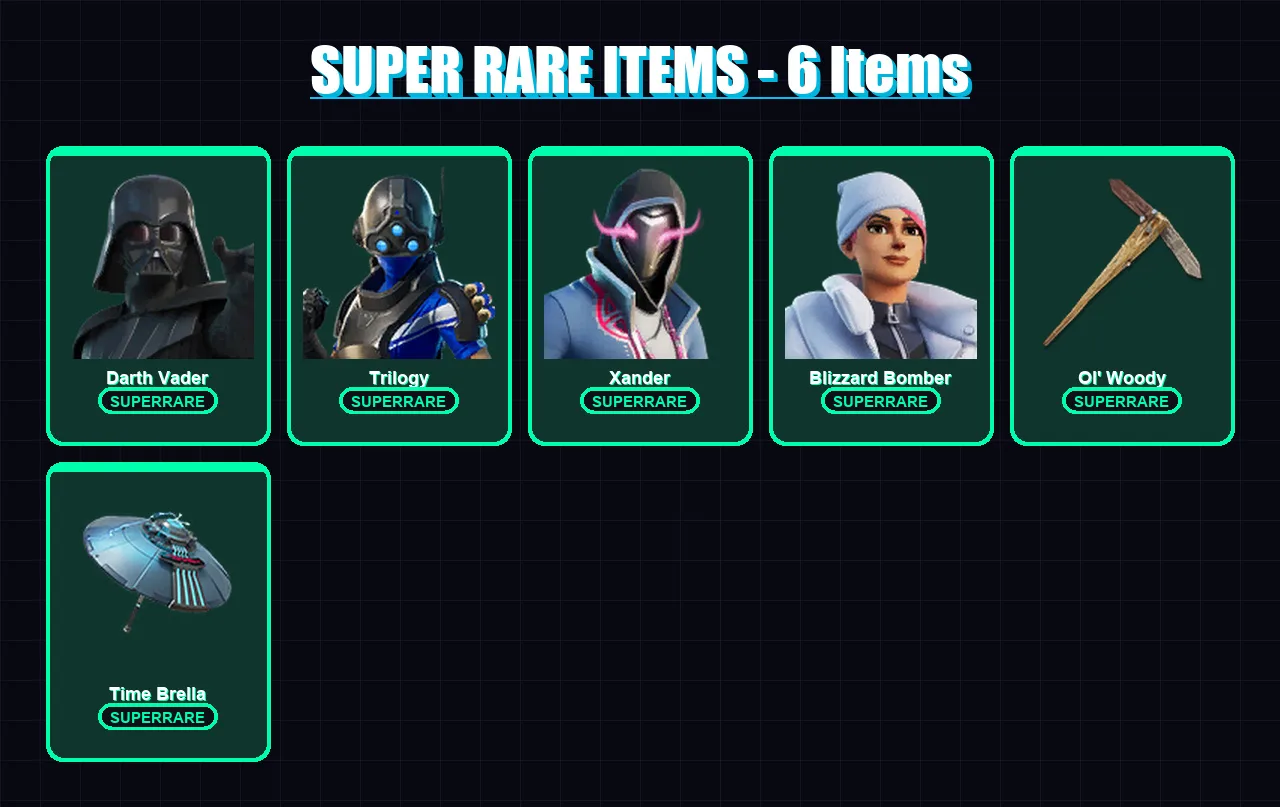 [PC/XBOX/PSN] | Darth Vader | Trilogy | Xander | Blizzard Bomber | Snap | 88 skin | 113 pickaxe | 85 emote | 105 glider | Lv1905