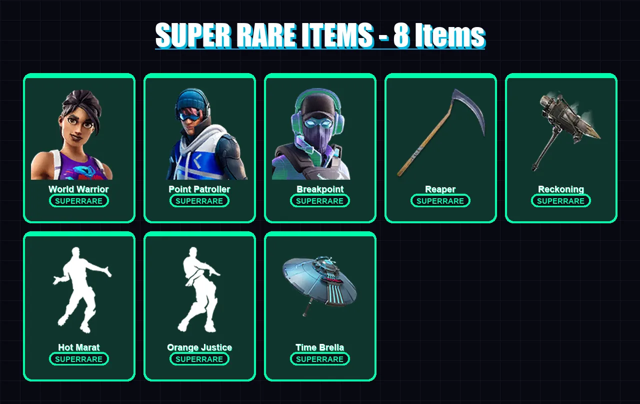 [PS4/PS5/XBOX/PC] | World Warrior | Point Patroller | Breakpoint | Sorana | The Imagined | 160 skin | 175 pickaxe | 162 emote | 165 glider | Lv2747