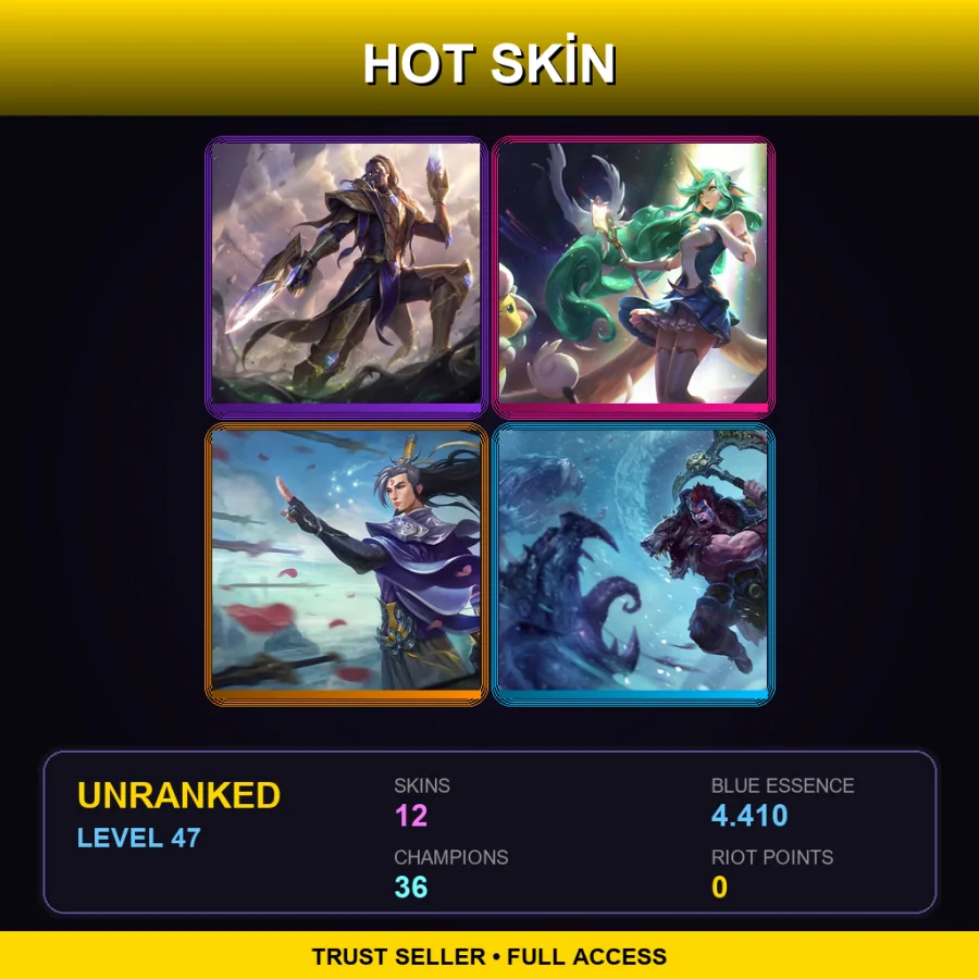 LAN | Lv47 | Unranked | 12 Skin | 36 Champ