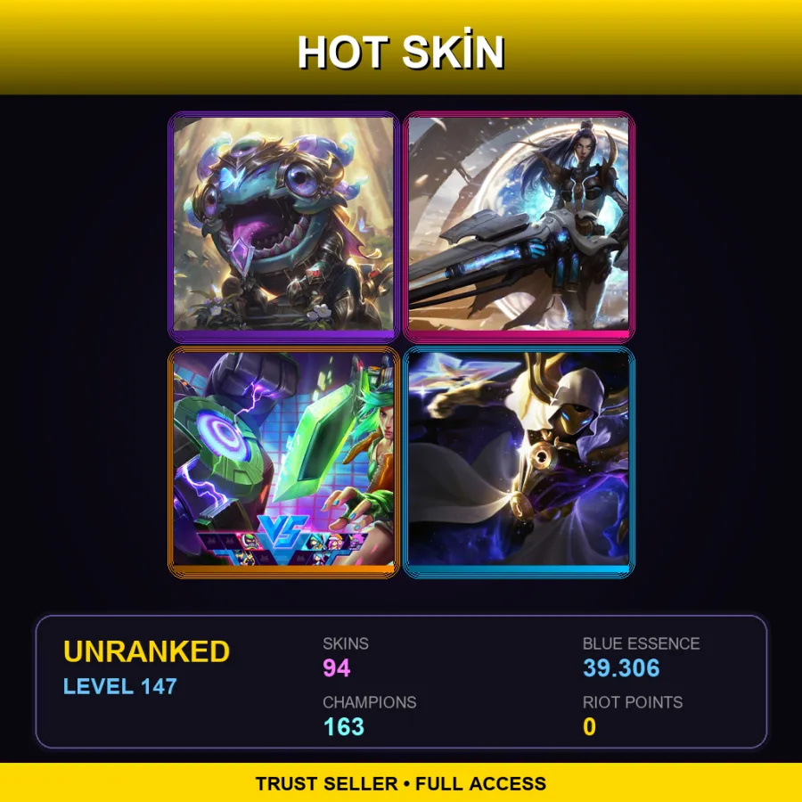 SG | Lv147 | Unranked | 94 Skin | 163 Champ — Firecracker Teemo