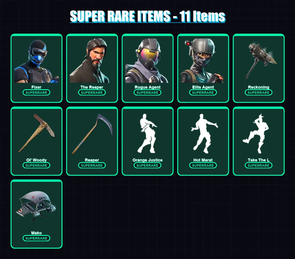 [PC/XBOX/PSN] | Fixer | The Reaper | Rogue Agent | Elite Agent | Dark Voyager | 117 skin | 170 pickaxe | 148 emote | 136 glider | Lv2166