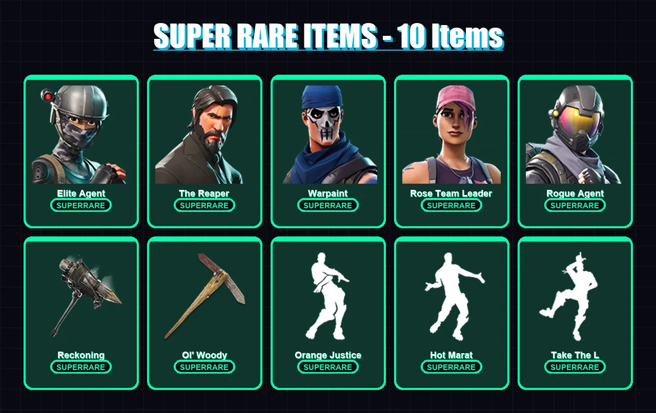 [PC/XBOX] | Elite Agent | The Reaper | Warpaint | Rose Team Leader | Rogue Agent | 81 skin | 63 pickaxe | 106 emote | 73 glider | Lv904