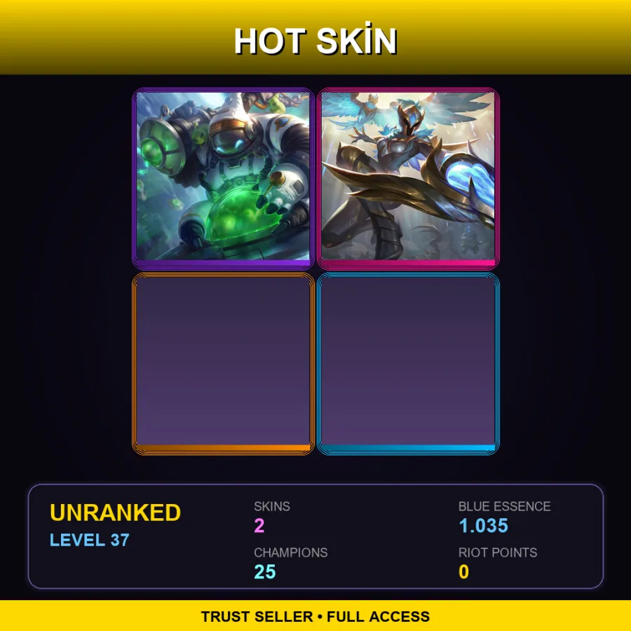 EUW | Lv37 | Unranked | 2 Skin | 25 Champ