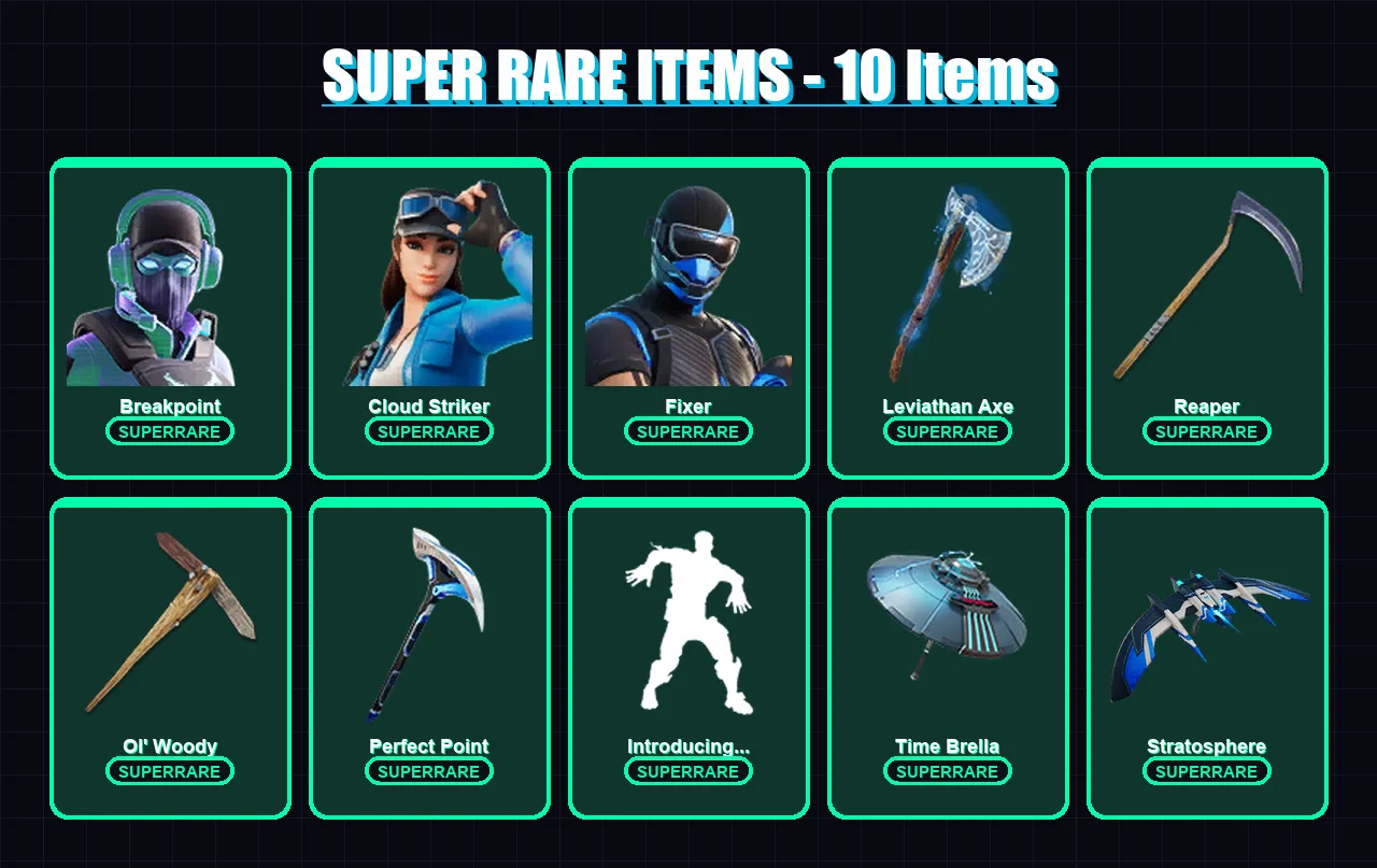 [PC] | Breakpoint | Cloud Striker | Fixer | Fusion | Raz | 129 skin | 180 pickaxe | 160 emote | 150 glider | Lv2081