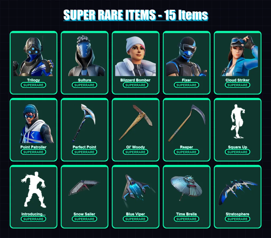 [PC/XBOX] | Trilogy | Sultura | Blizzard Bomber | Fixer | Cloud Striker | 152 skin | 188 pickaxe | 142 emote | 142 glider | Lv2449