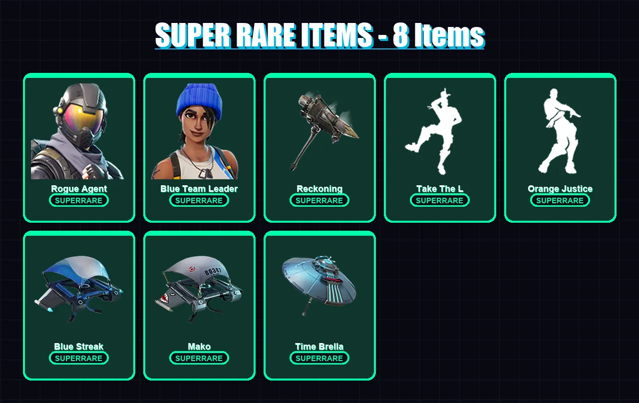 [PS4/PS5/XBOX/PC] | Rogue Agent | Blue Team Leader | Crackshot | Drift | Ragnarok | 20 skin | 15 pickaxe | 20 emote | 25 glider | Lv375