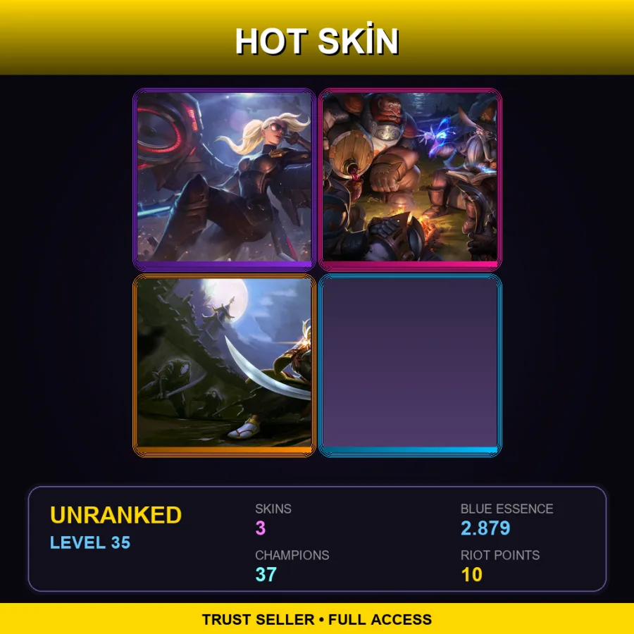 EUNE | Lv35 | Unranked | 3 Skin | 37 Champ