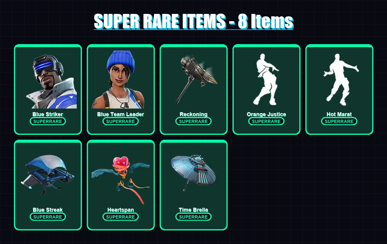 [PS4/PS5/XBOX/PC] | Blue Striker | Blue Team Leader | Hybrid | Omega | Lynx | 46 skin | 32 pickaxe | 39 emote | 38 glider | Lv451