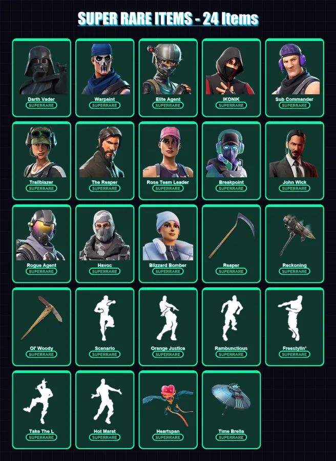 [PC] | Darth Vader | Warpaint | Elite Agent | IKONIK | Sub Commander | 329 skin | 267 pickaxe | 307 emote | 196 glider | Lv2521 — Fortnite account