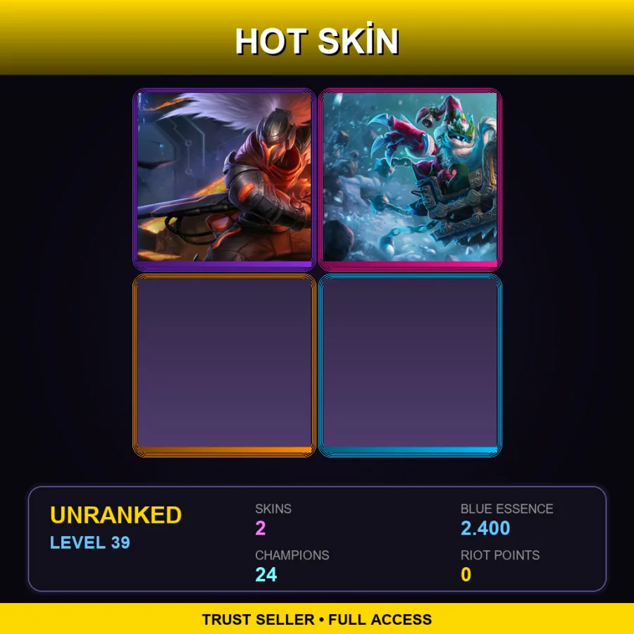 NA | Lv39 | Unranked | 2 Skin | 24 Champ