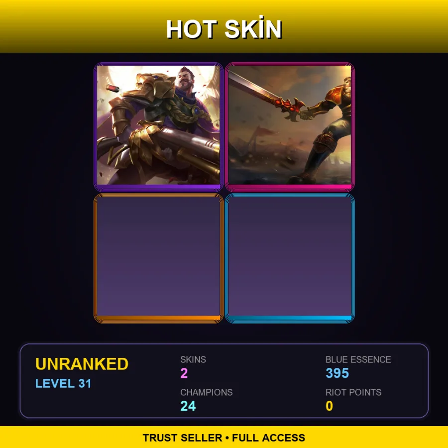 EUNE | Victorious Graves | Sanguine Garen | 2 Skin | 24 Champ | Lv31