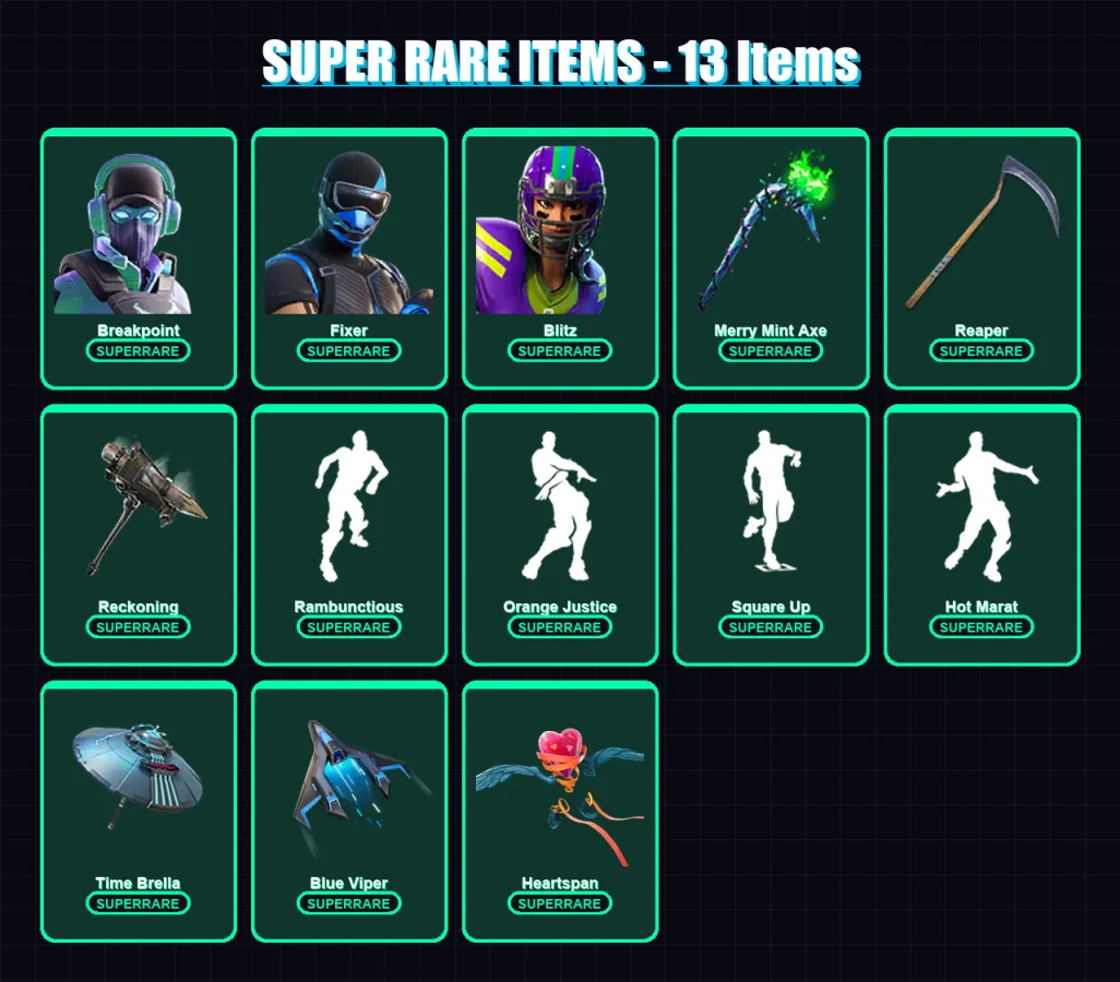 [PS4/PS5/PC] | Breakpoint | Fixer | Blitz | Calamity | Lynx | 151 skin | 121 pickaxe | 150 emote | 96 glider | Lv1877