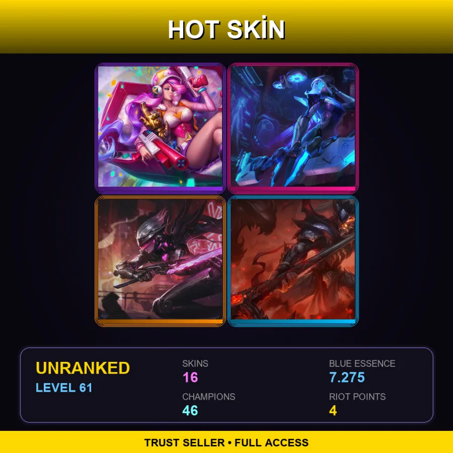 LAS | Lv61 | Unranked | 16 Skin | 46 Champ — Commando Garen