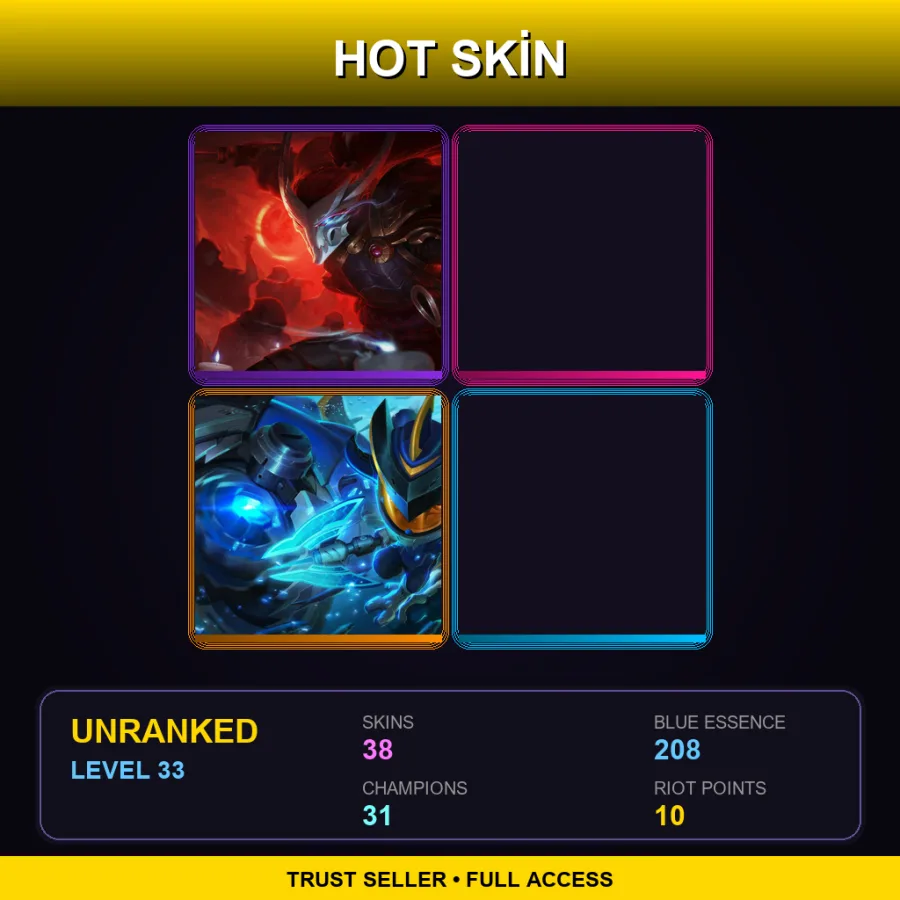 EUW | Lv33 | Unranked | 38 Skin | 31 Champ