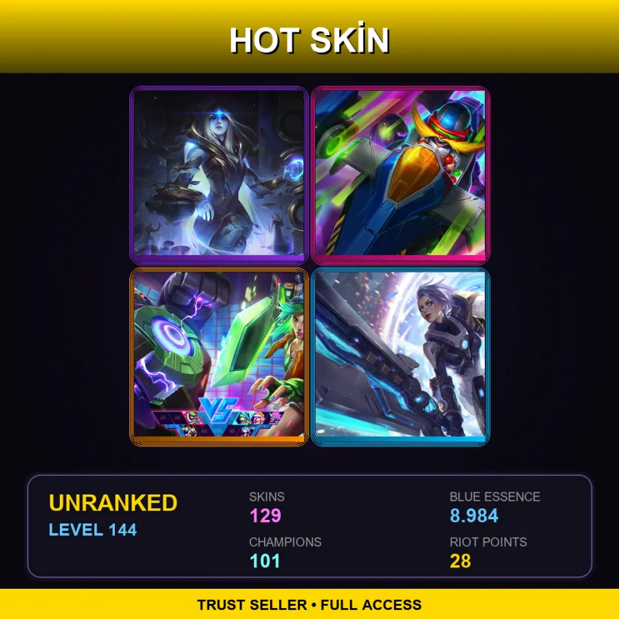 VN | Lv144 | Unranked | 129 Skin | 101 Champ