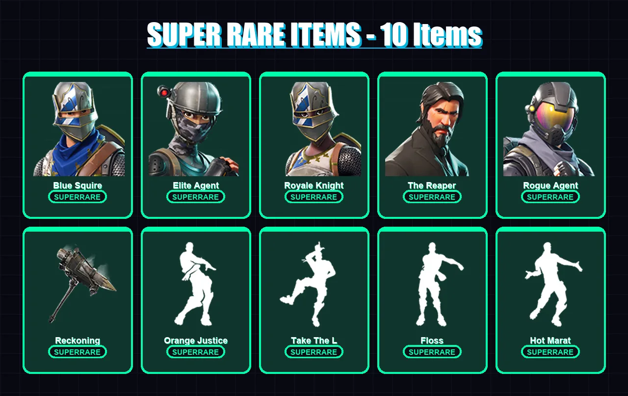 [PC/PSN] | Blue Squire | Elite Agent | Royale Knight | The Reaper | Rogue Agent | 36 skin | 38 pickaxe | 46 emote | 43 glider | Lv818