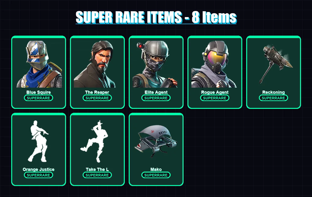 [PC/XBOX/PSN] | OG Skull Trooper | Blue Squire | The Reaper | Elite Agent | Rogue Agent | 58 skin | 56 pickaxe | 110 emote | 52 glider | Lv837