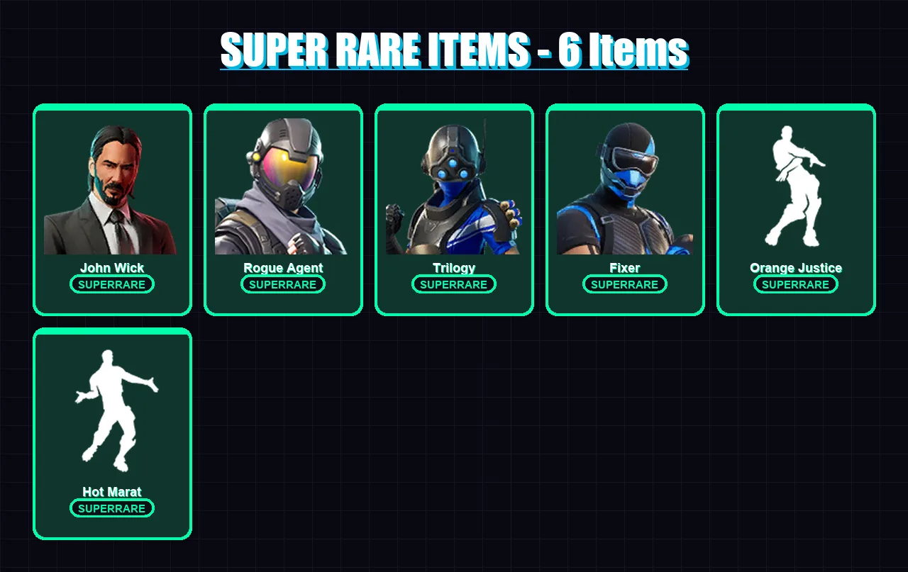 [PC/XBOX/PSN] | John Wick | Rogue Agent | Trilogy | Fixer | Frozen Red Knight | 86 skin | 100 pickaxe | 115 emote | 87 glider | Lv1570