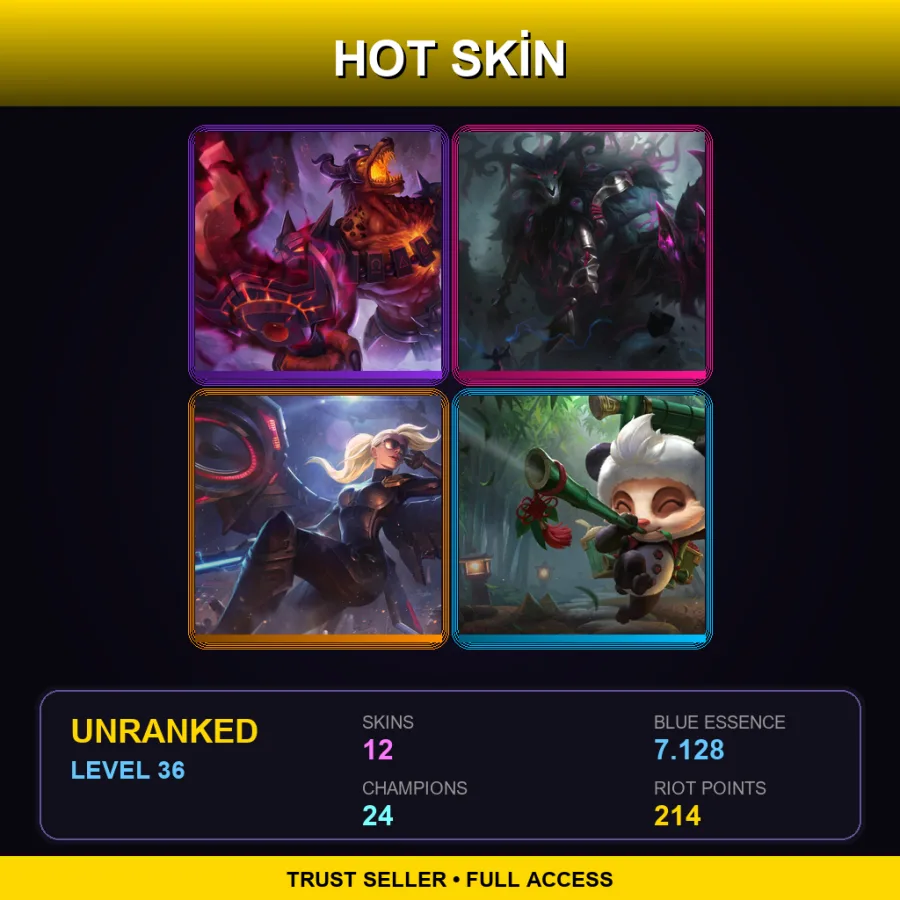 EUNE | Lv36 | Unranked | 12 Skin | 24 Champ