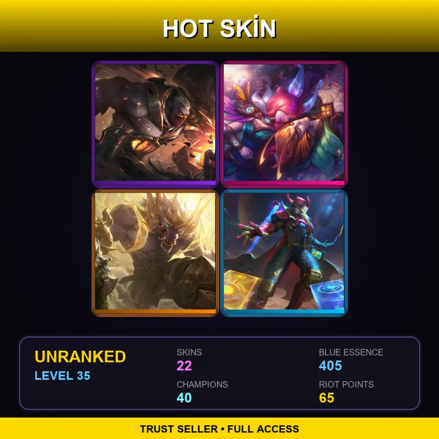 EUNE | Lv35 | Unranked | 22 Skin | 40 Champ with Warwick