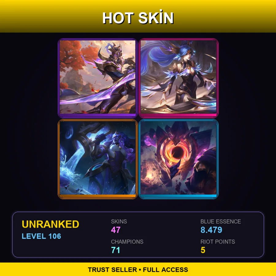 BR | Lv106 | Unranked | 47 Skin | 71 Champ — LoL account