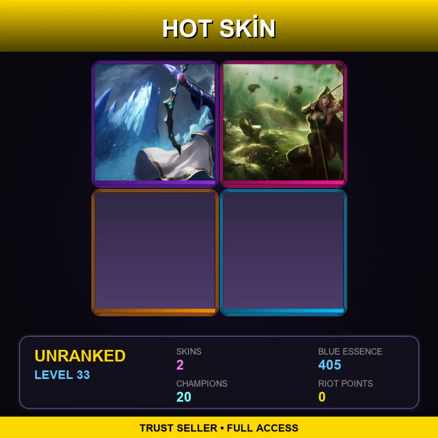 TR | Queen Ashe | Sherwood Forest Ashe | 2 Skin | 20 Champ | Lv33