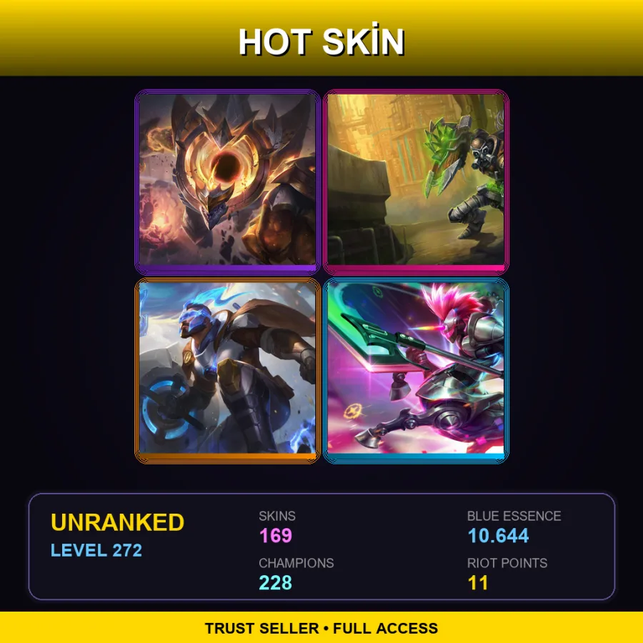 SG | Lv272 | Unranked | 169 Skin | 228 Champ