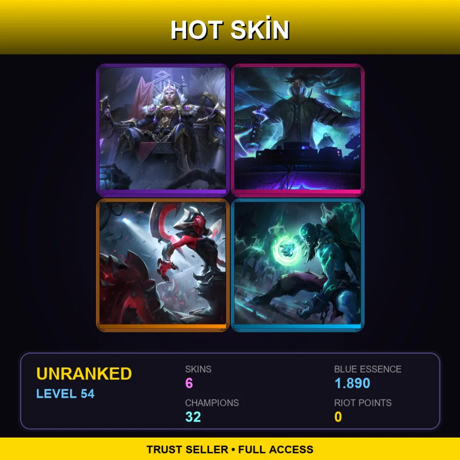 NA | Lv54 | Unranked | 6 Skin | 32 Champ