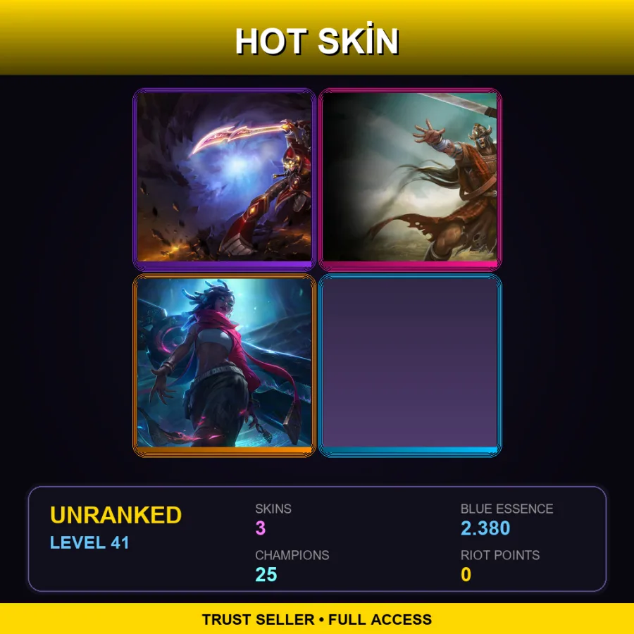 LAN | Lv41 | Unranked | 3 Skin | 25 Champ