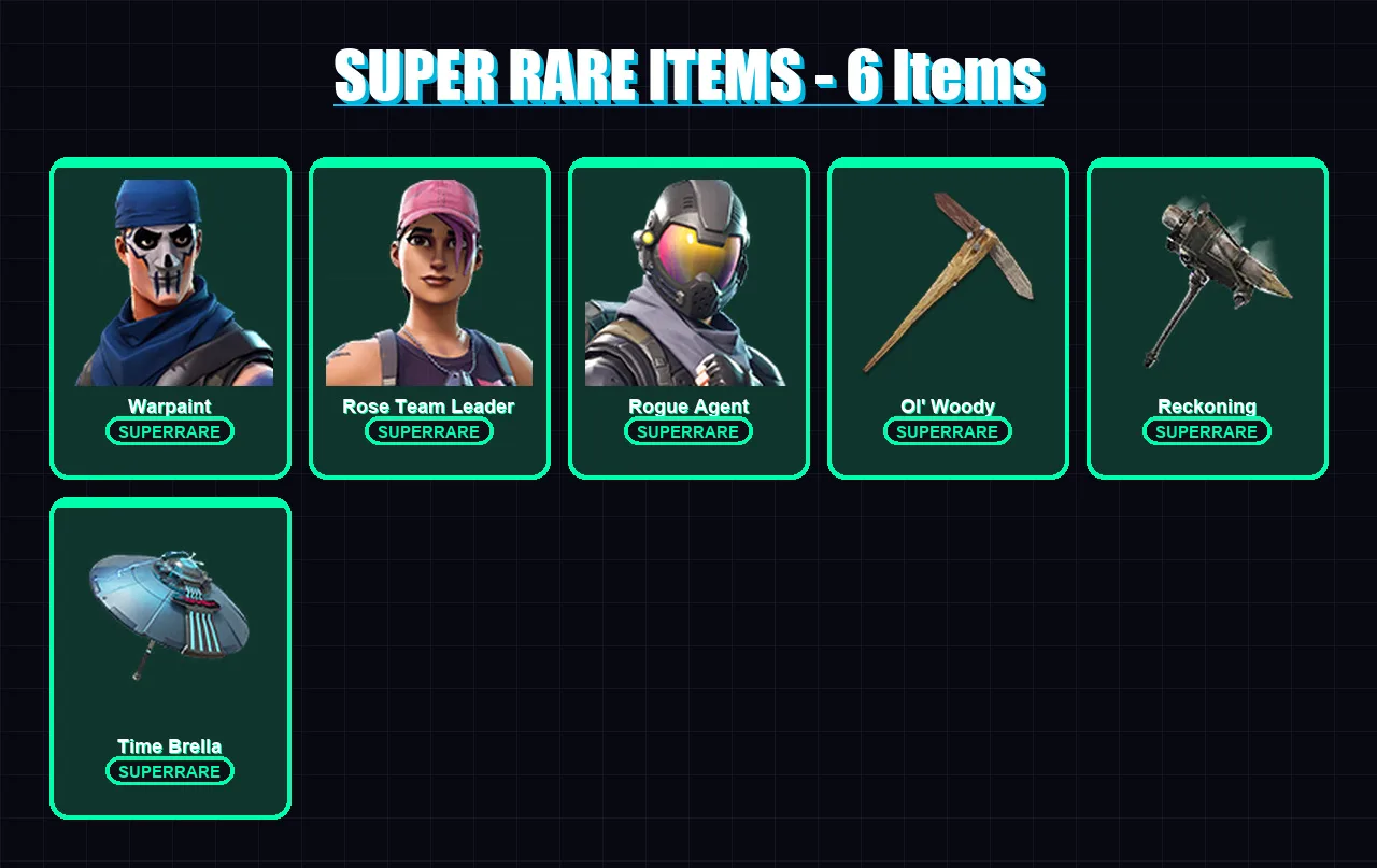 [PC/XBOX/PSN] | Warpaint | Rose Team Leader | Rogue Agent | Drift | Calamity | 9 skin | 14 pickaxe | 17 emote | 17 glider | Lv192