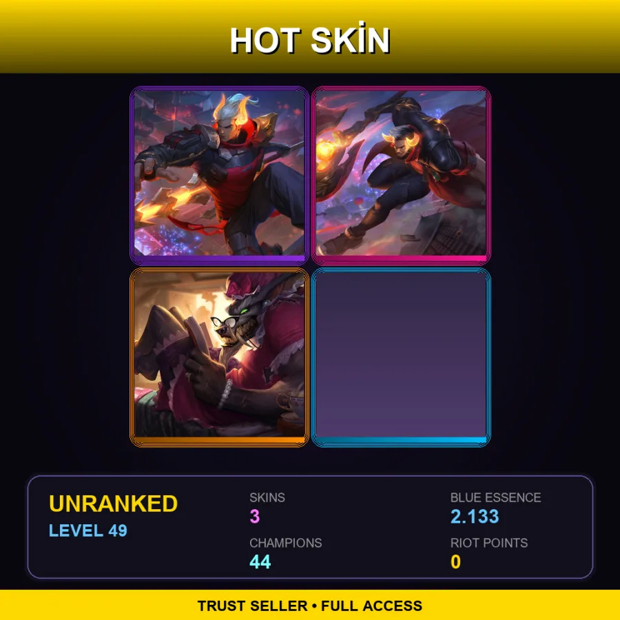 LAN | Lv49 | Unranked | 3 Skin | 44 Champ