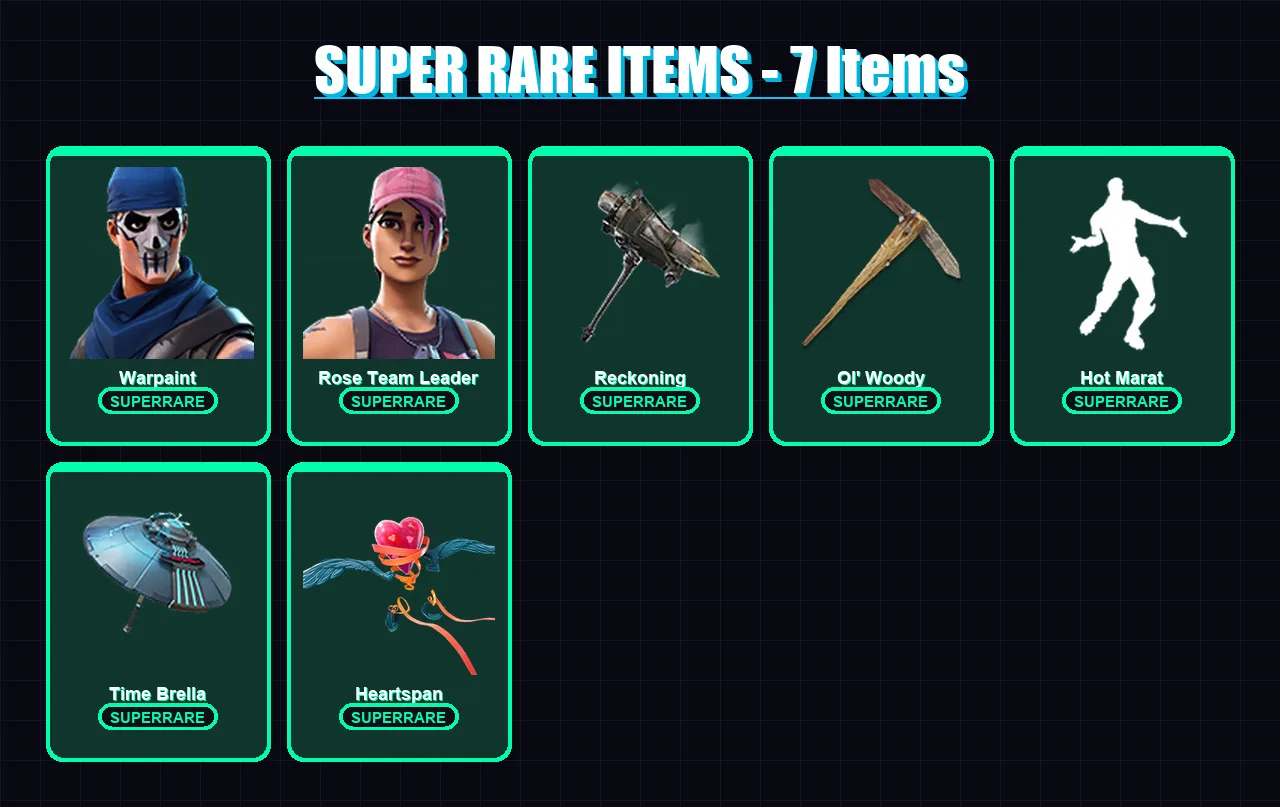 [PC/XBOX/PSN] | Warpaint | Rose Team Leader | Dire | Inferno | The Prisoner | 104 skin | 126 pickaxe | 123 emote | 116 glider | Lv1435