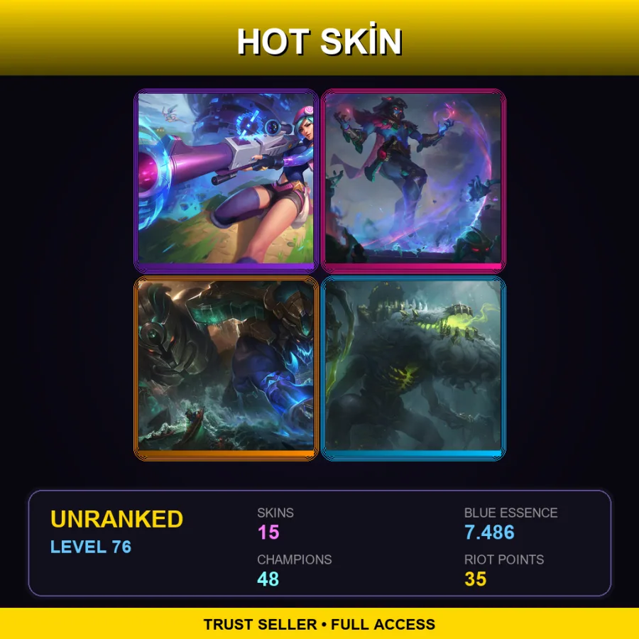 LAN | Lv76 | Unranked | 15 Skin | 48 Champ