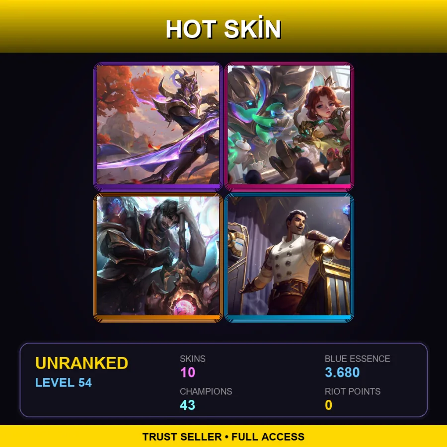 LAN | Lv54 | Unranked | 10 Skin | 43 Champ — Heimerstinger